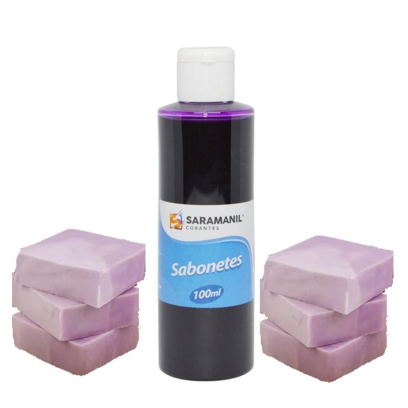 Corante Líquido para Sabonetes Artesanais Lilás Saramanil (100ml)