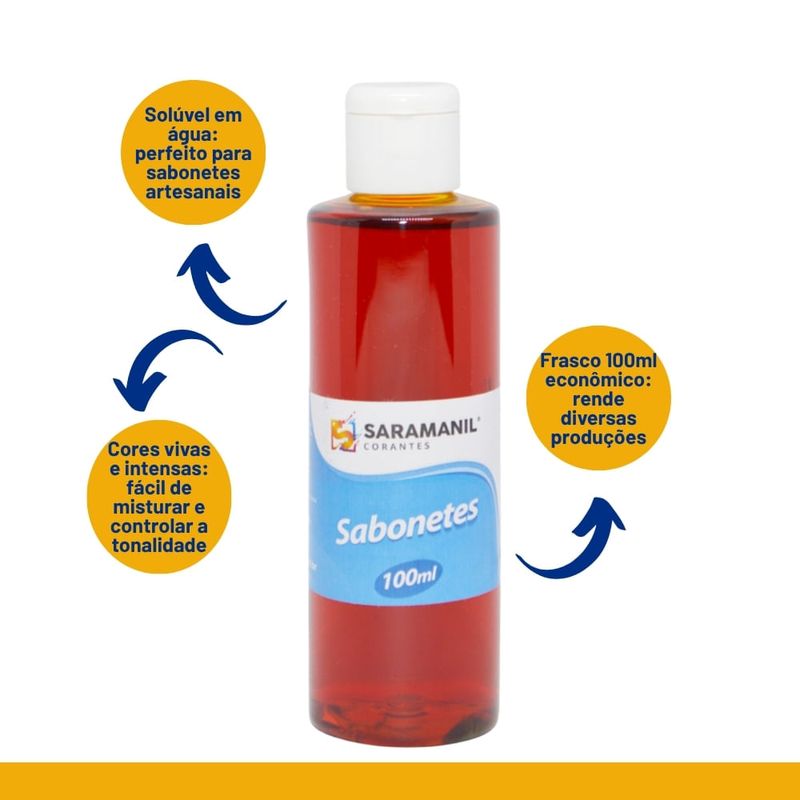 Corante Líquido para Sabonetes Artesanais Amarelo Vivo Saramanil (100ml)