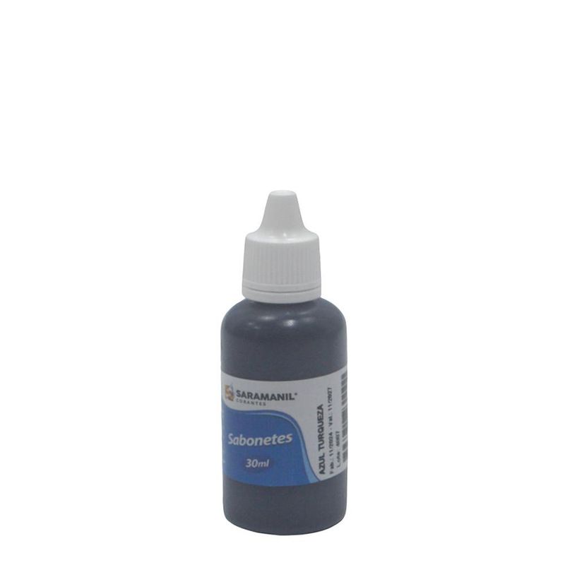 Corante Líquido para Sabonetes Artesanais Azul Turquesa Saramanil (30ml)