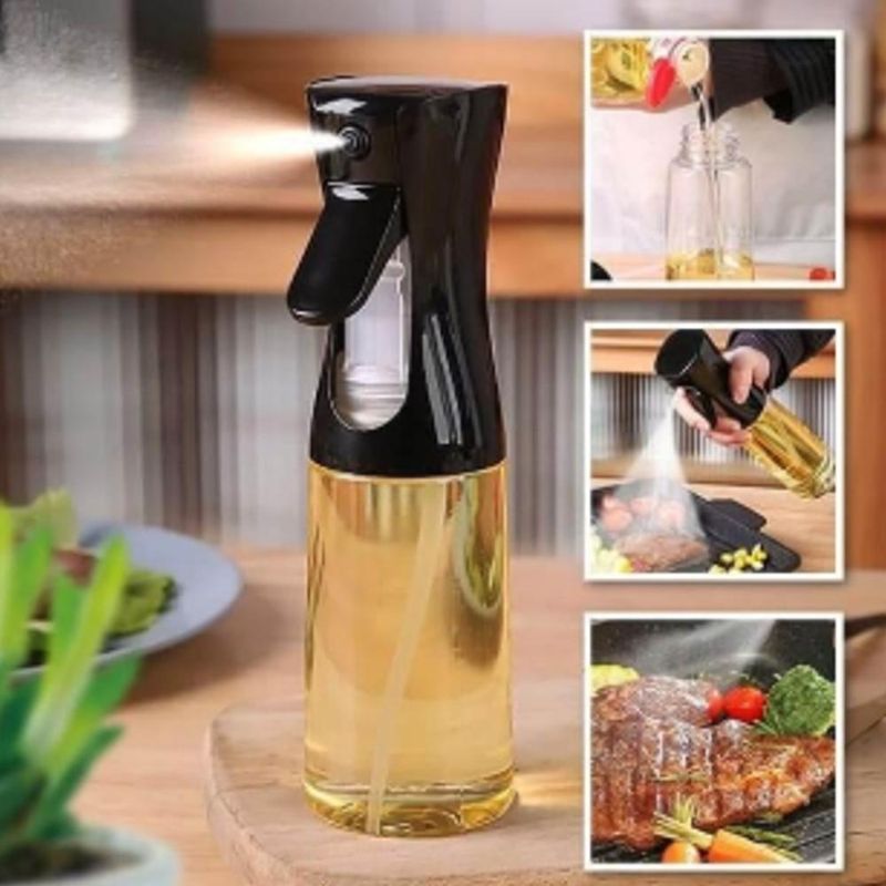 Borrifador de Vidro P/ Azeite ou Vinagre Preto Transparente 210ml Rio Tijucas (01 unidade)