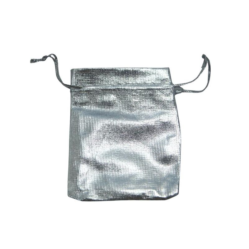 Saquinho de Poliéster Metalizado Prata 7x9cm Ref. SS7-J Comercial Wei (12 unidades)