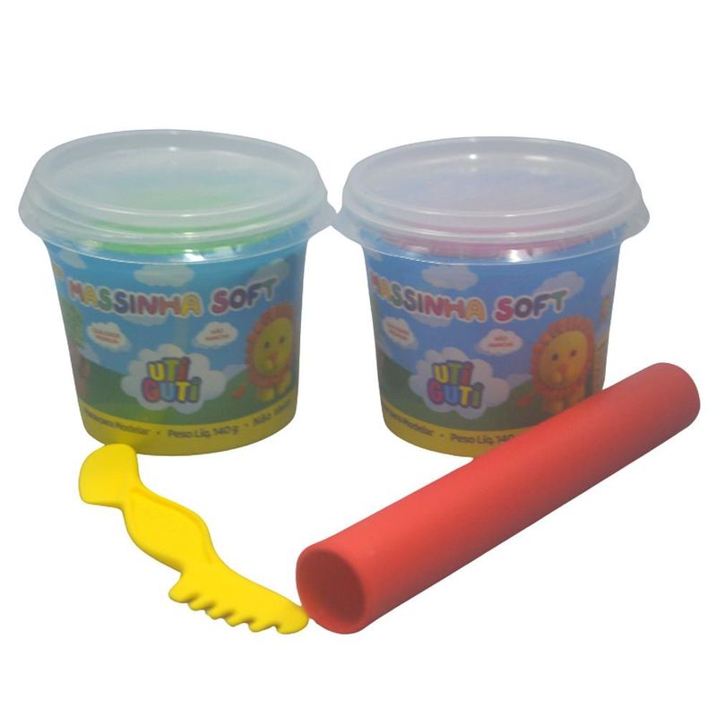 Kit de Massinha P/ Modelar Soft Aventura no Espaço Ref. 600120 Utiguti (19 peças)