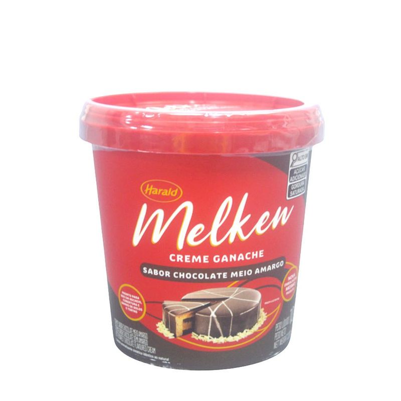 Creme Ganache Sabor Chocolate Meio Amargo Melken Harald (1kg)