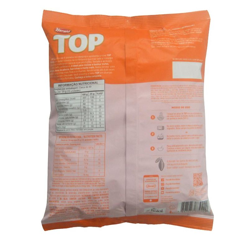 Cobertura Fracionada em Gotas Sabor Morango Top Harald (1.010kg)