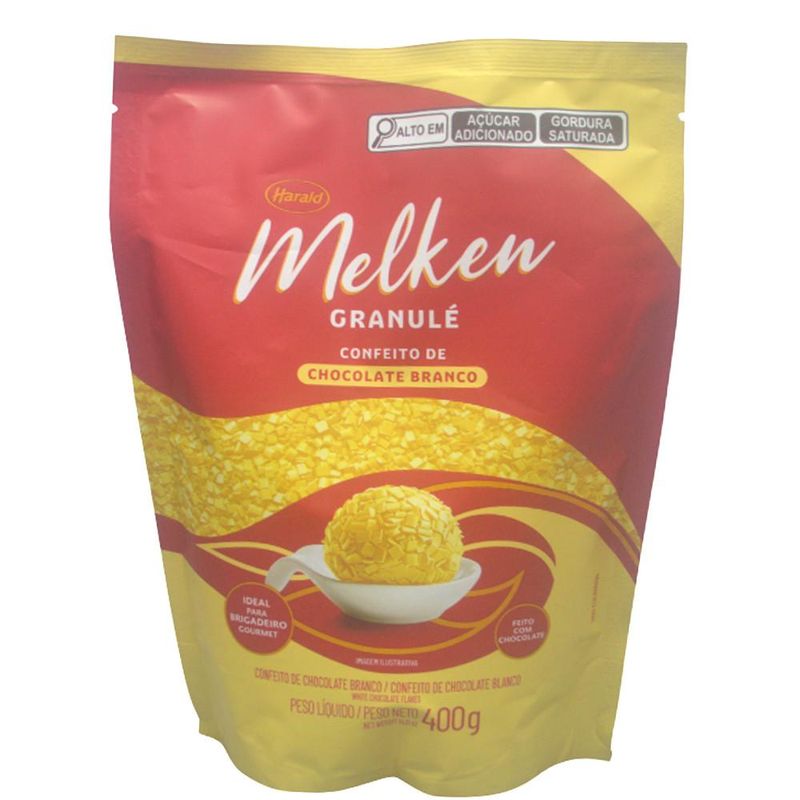 Confeito de Chocolate Branco Granulé Melken Harald (400 gramas)