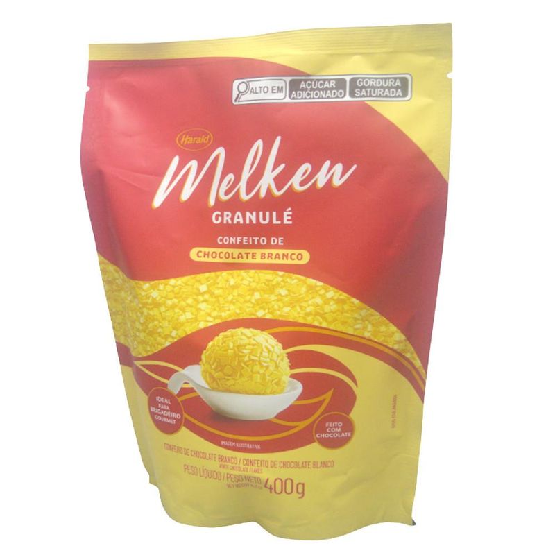 Confeito de Chocolate Branco Granulé Melken Harald (400 gramas)