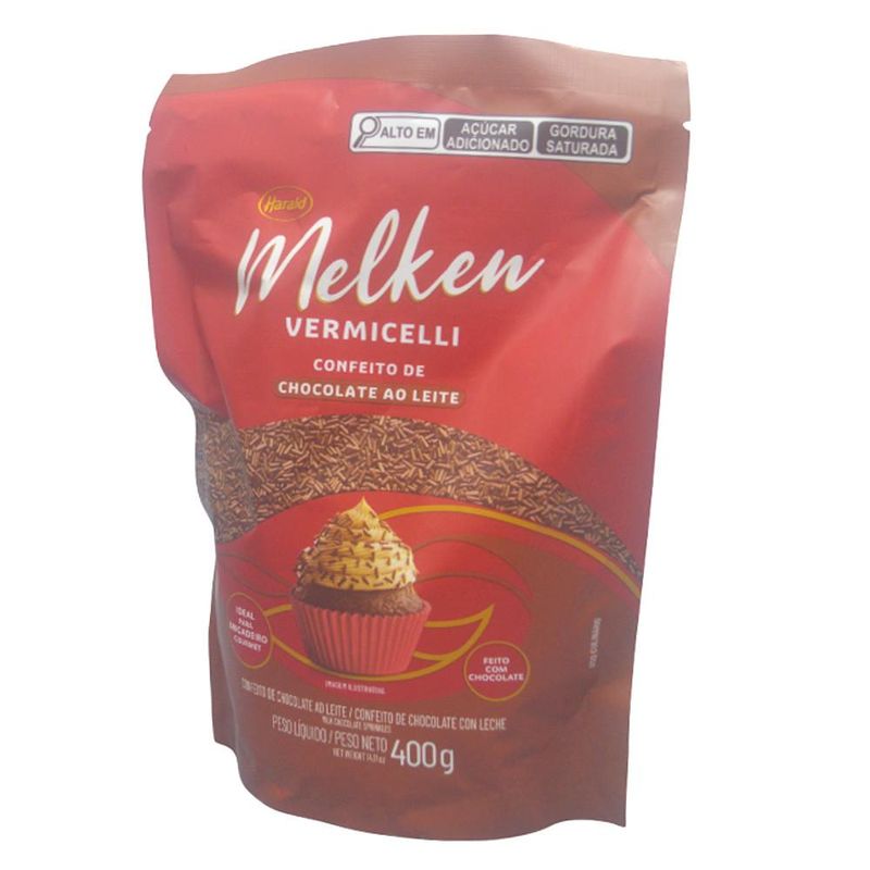 Confeito de Chocolate ao Leite Vermicelli Melken Harald (400 gramas)