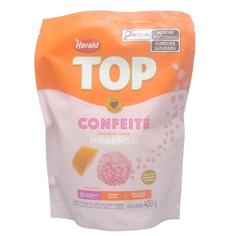 Confeito Sabor Morango Top Harald (400 gramas)