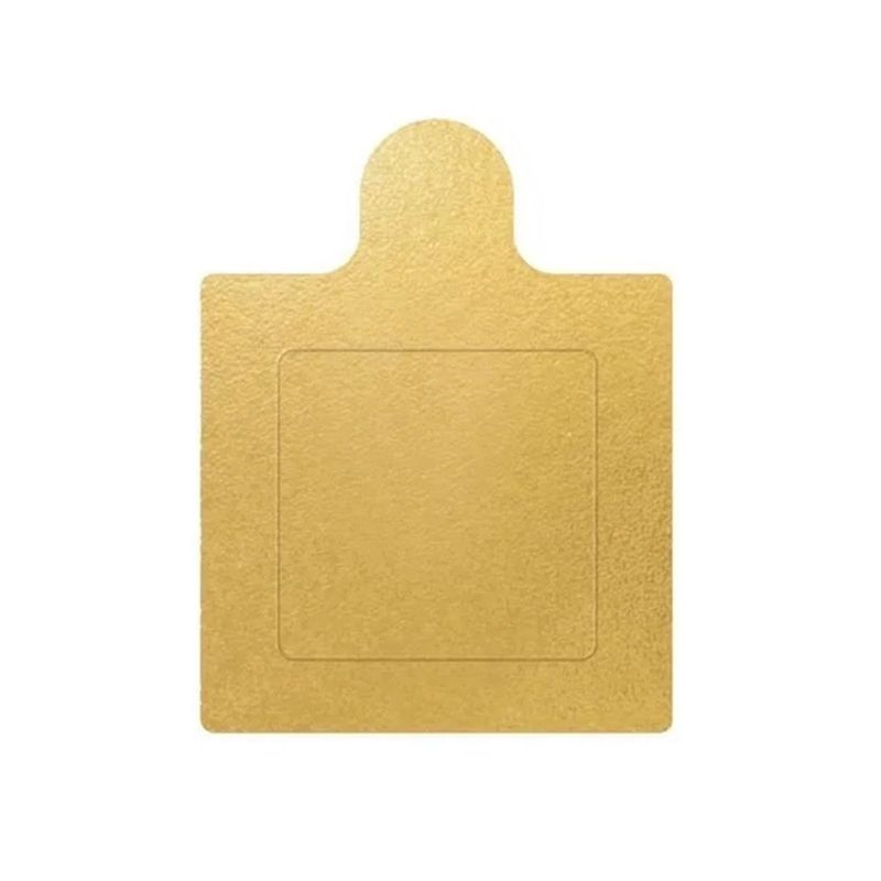 Base Laminada para Doces Ouro Quadrada G 8cm Ref. P2312 Plac (25 unidades)