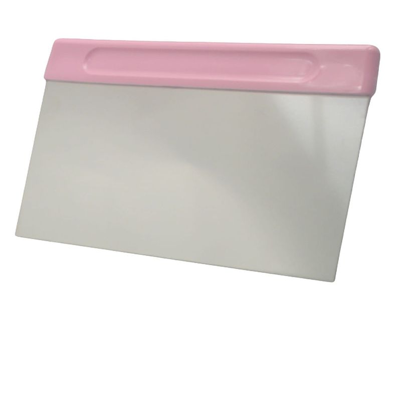 Raspador de Inox C/ Cabo Rosa de Polipropileno 20x12cm Solrac (01 unidade)