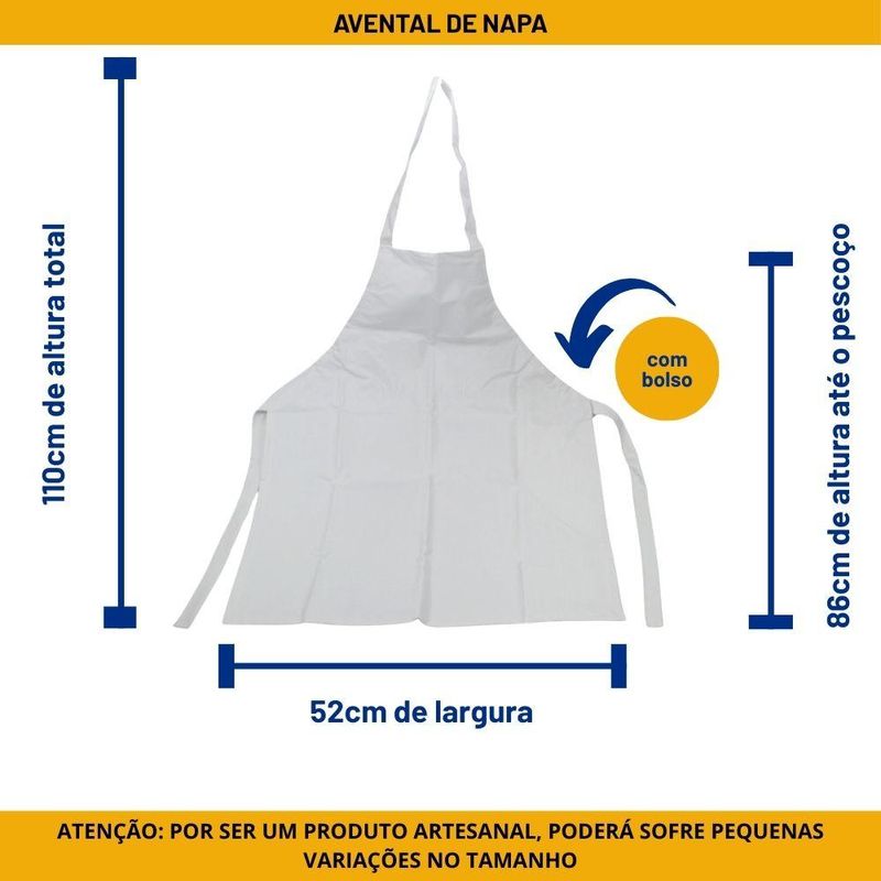 Avental de Napa 55x90cm Irmãos Haluli (01 unidade)