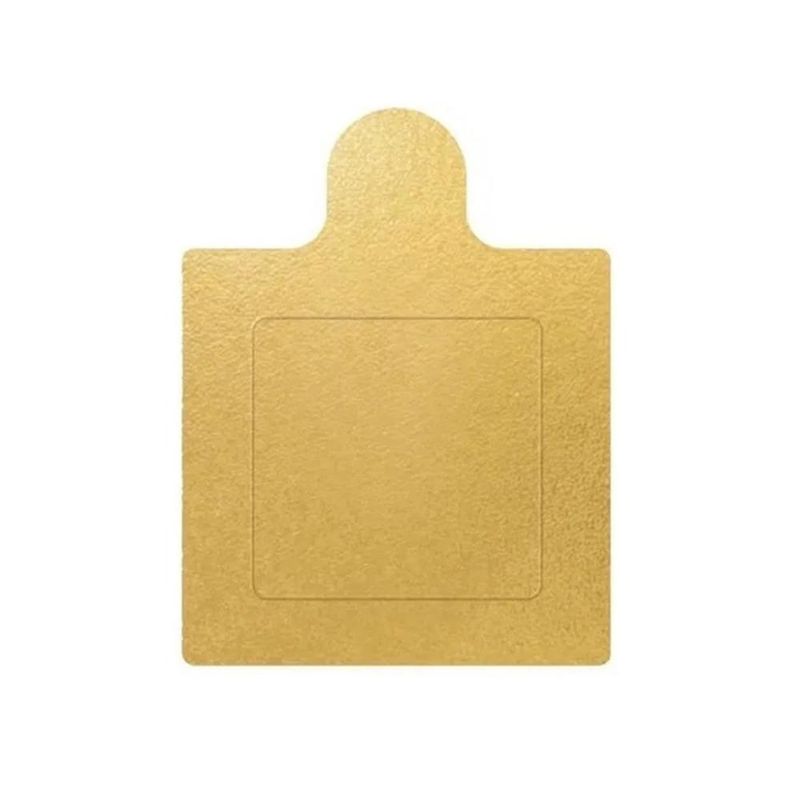 Base Laminada para Doces Ouro Quadrada G 8cm Ref. P2312 Plac (25 unidades)