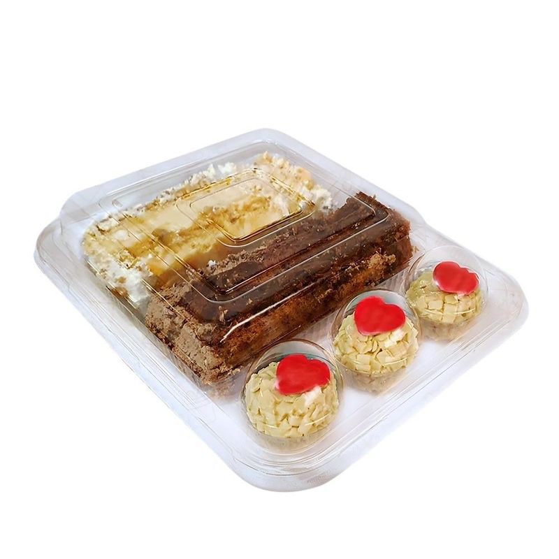 Embalagem Dueto Cristal C/ Tampa e Divisória Flip Festas (5 unidades)