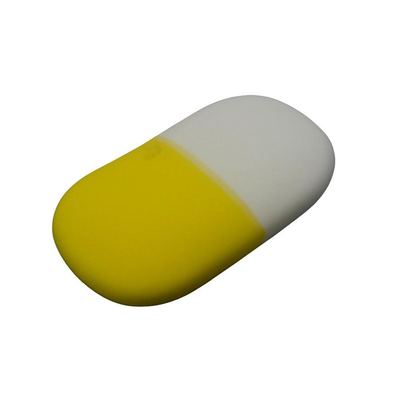 Borracha Oval Multicores Amarelo C/ Branco 6x3.4cm Lyke (01 unidade)