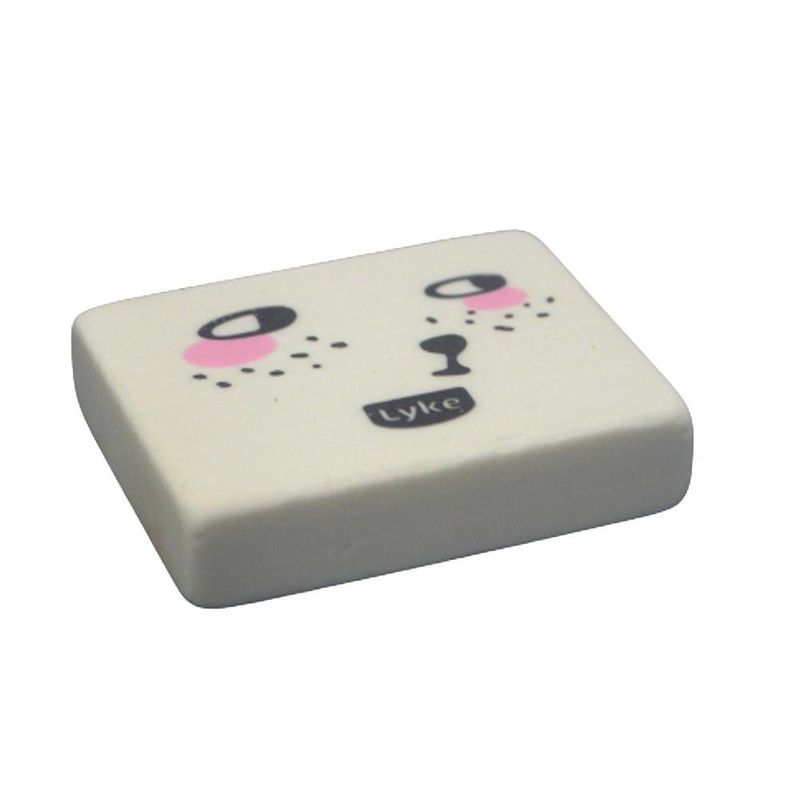 Borracha Retangular Zoo Branca 3.7x4.7cm Lyke (01 unidade)