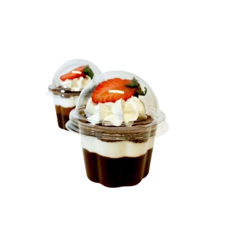 Copo Bolha Cristal C/Tampa P/ Sobremesas 100ml Flip Festas (20 Conjuntos)