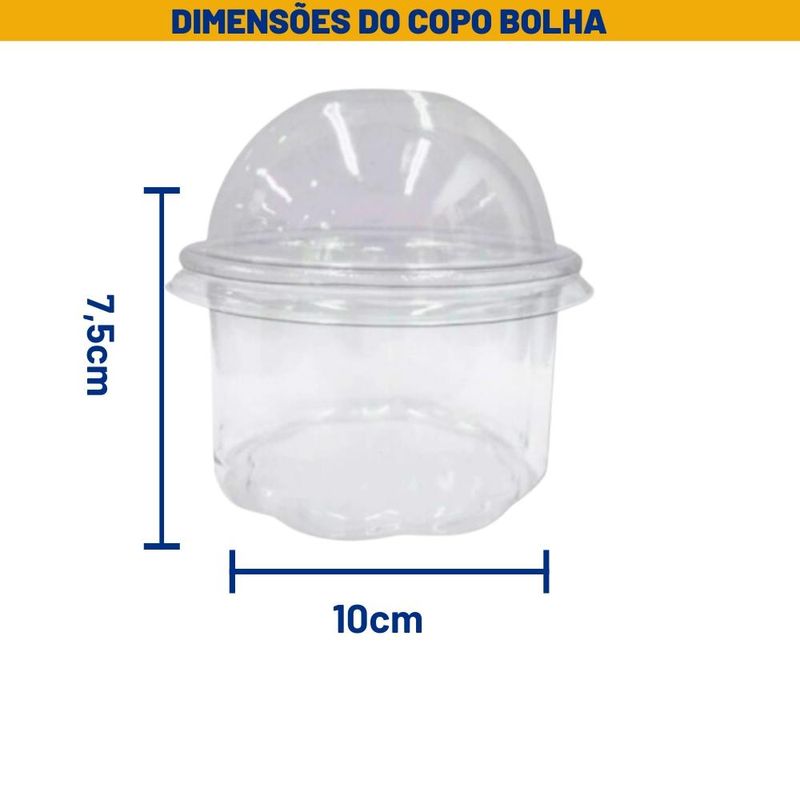Pote Bolha Cristal C/ Tampa 380ml Flip Festas (10 Unidades)