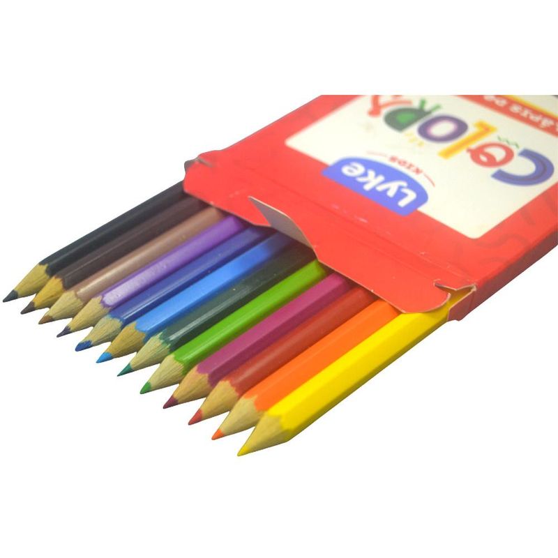 Lápis de Cor Sextavado Resina Plástica C/ 12 Cores Lyke Kids (12 unidades)
