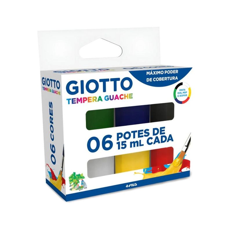 Tinta Têmpera Guache C/ 06 Cores 15ml Giotto (06 unidades)