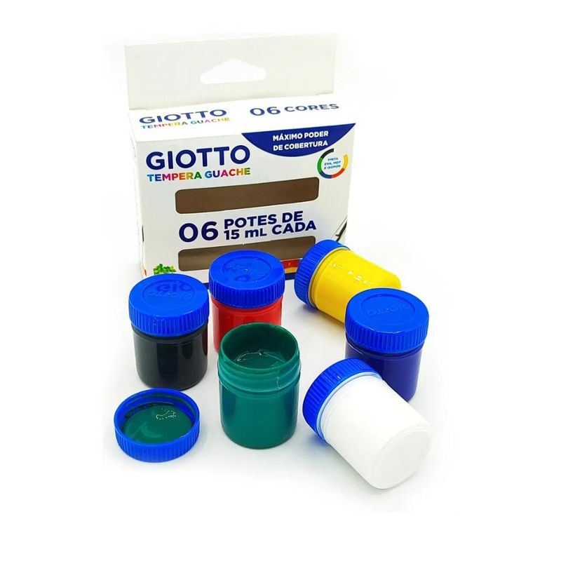 Tinta Têmpera Guache C/ 06 Cores 15ml Giotto (06 unidades)