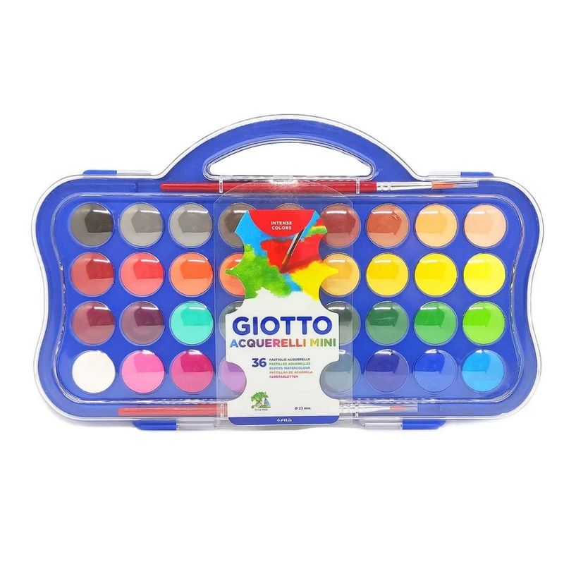 Estojo em Pastilhas Aquarela 36 Cores 23mm C/ Pincel Acquerelli Giotto (01 unidade)