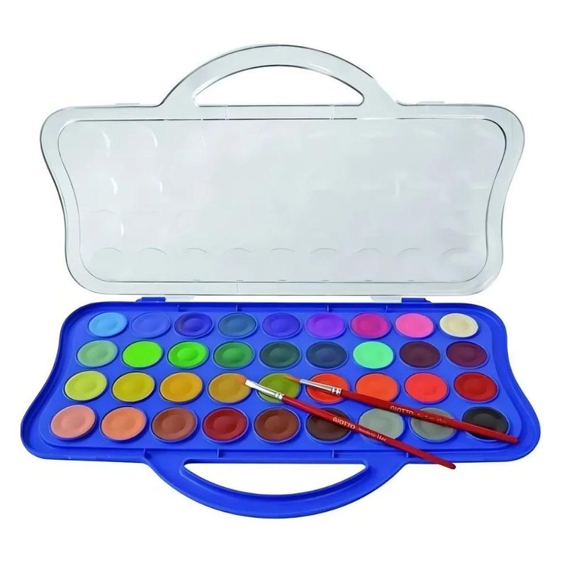 Estojo em Pastilhas Aquarela 36 Cores 23mm C/ Pincel Acquerelli Giotto (01 unidade)