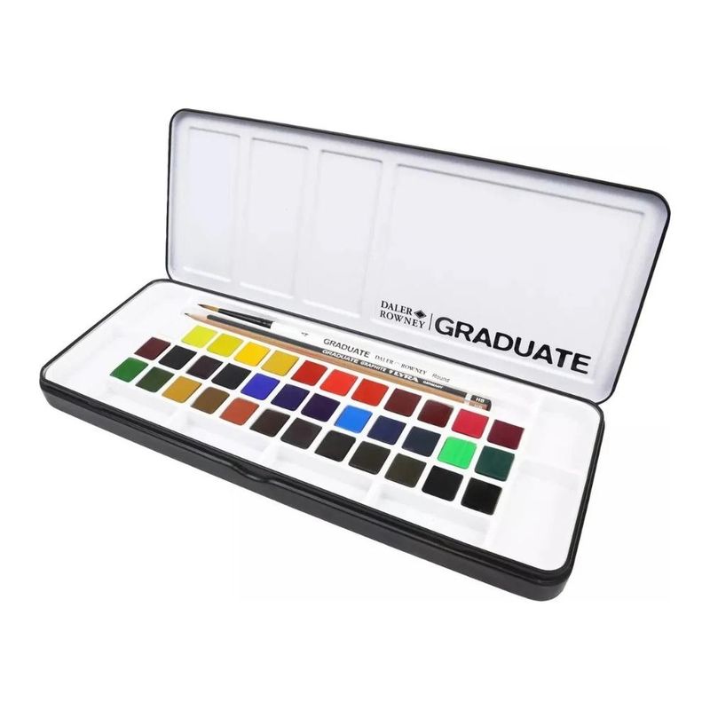 Aquarela Daler Rowney Graduate C/ Pincel Lápis 36 Cores (01 unidade)