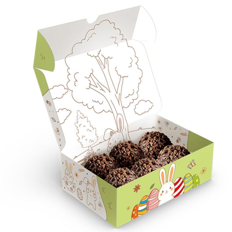 Caixa P/ 6 Doces PracticeC/ Imagens P/ Colorir C5874 Ideia (01 unidade)