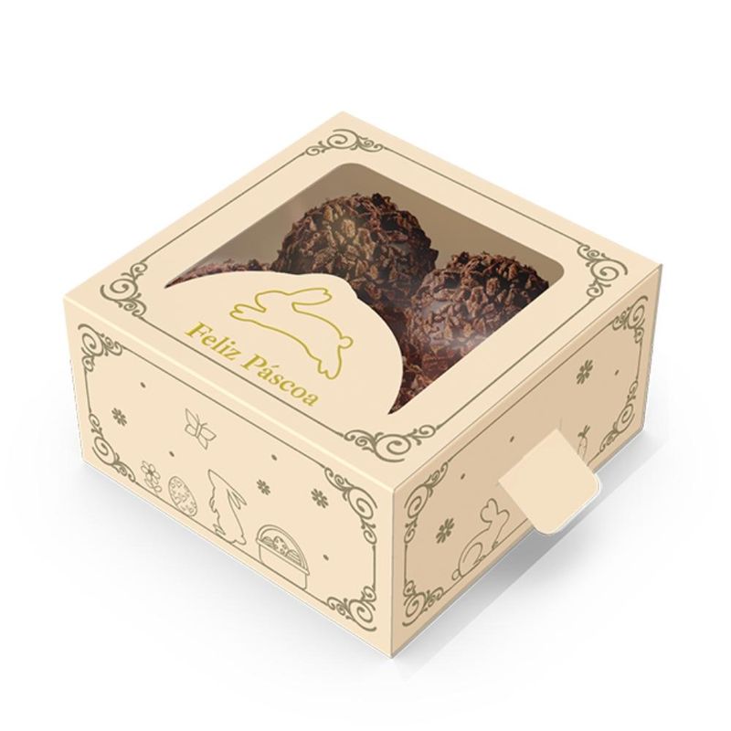 Caixa Gaveta P/ 4 Doces C/ Visor e Puxador Páscoa Luz C5857 Ideia (01 unidade)