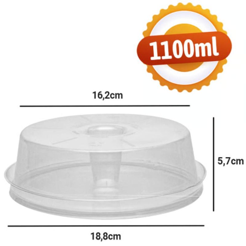 Forma de Polipropileno P/ Pudim C/ Tampa PET Ref. PW-53/TWH 1.100ml WER (04 unidades)