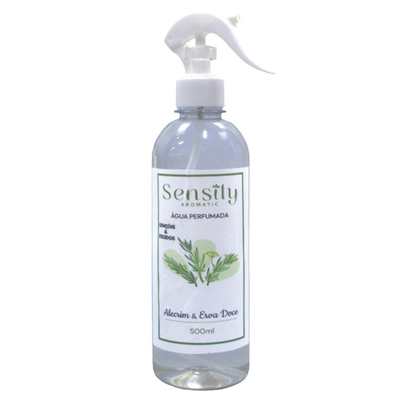 Água Perfumada P/ Lençois e Tecidos Alecrim e Erva Doce Sensity Aromatic Quimilab (500ml)