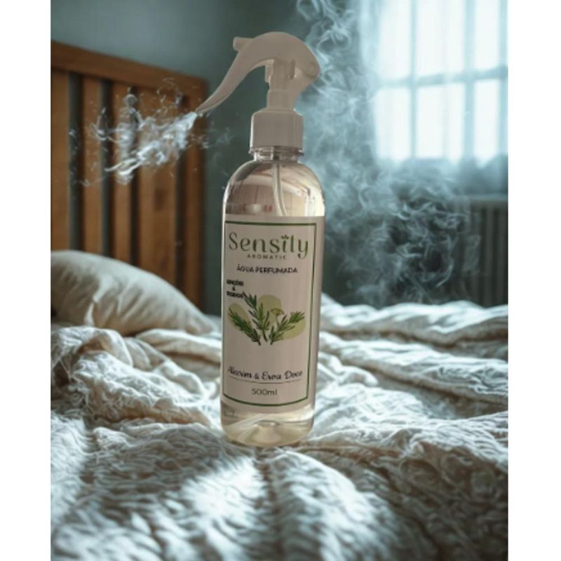 Água Perfumada P/ Lençois e Tecidos Alecrim e Erva Doce Sensity Aromatic Quimilab (500ml)