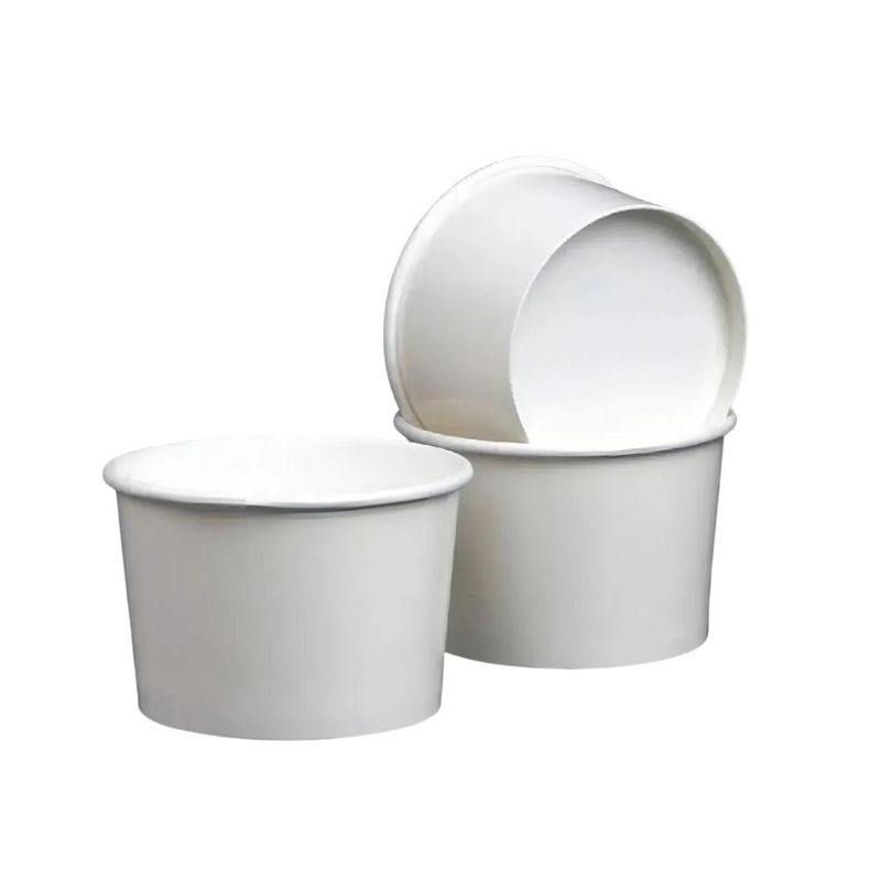 Pote de Papel Térmico P/ Sorvete Branco 80ml Vabene (50 Unidades)