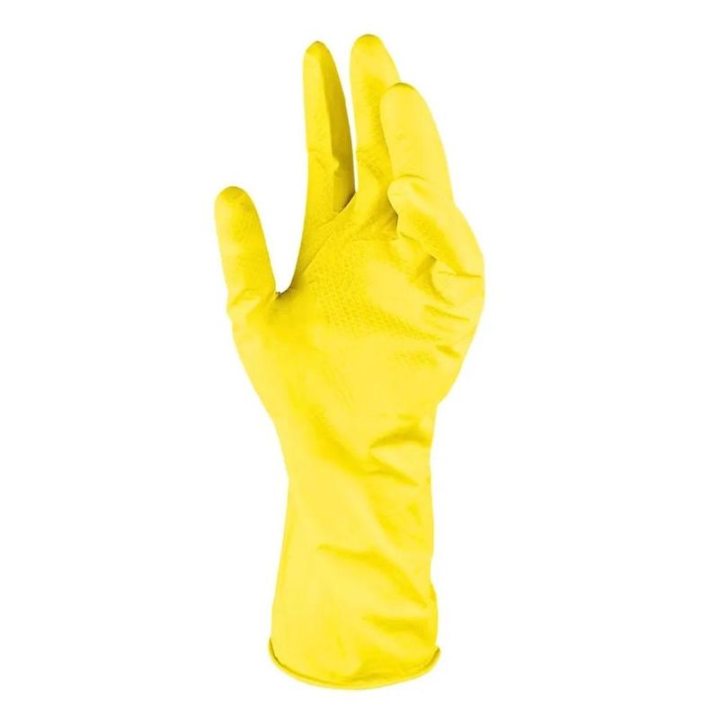 Luva de Látex Multiuso Limpeza Leve Tamanho M 7,5" Amarela Vabene (01 Par)