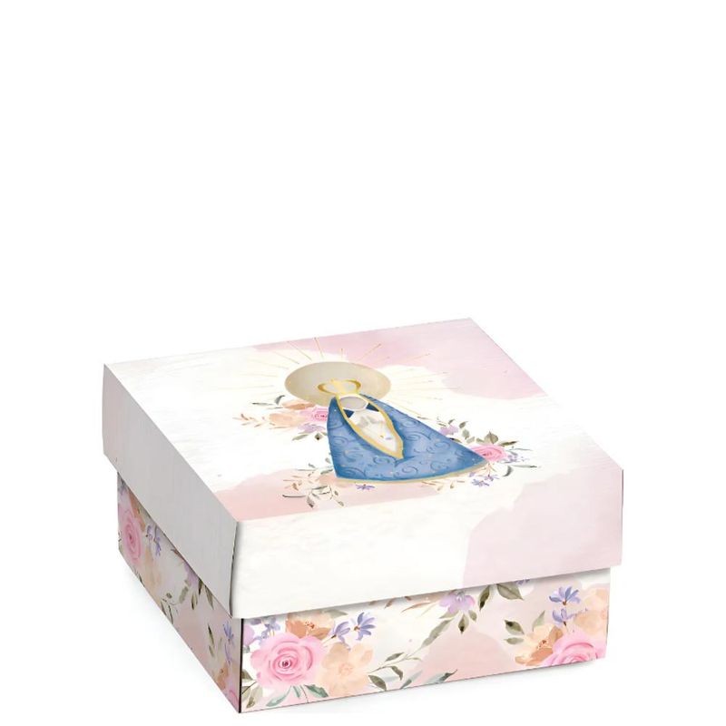 Caixa P/ 4 Brigadeiros Nossa Senhora 9x9x4.5cm Cromus (01 unidade)