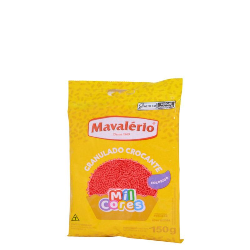 Confeito Granulado Crocante Vermelho 120g Mavalério (01 unidade)