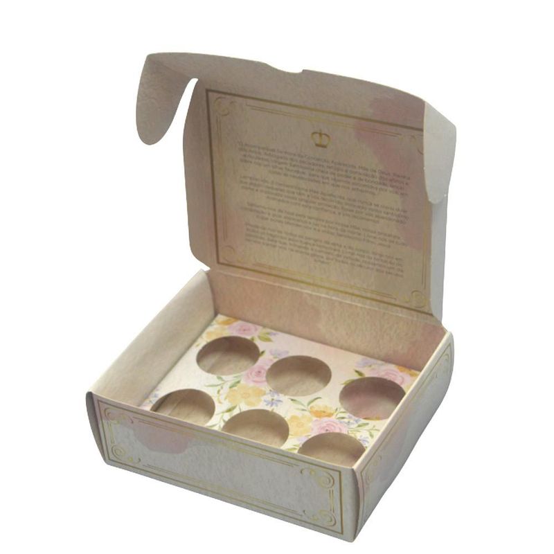 Caixa P/ 6 Brigadeiros Nossa Senhora 13x10.5x4.5cm Cromus (01 unidade)