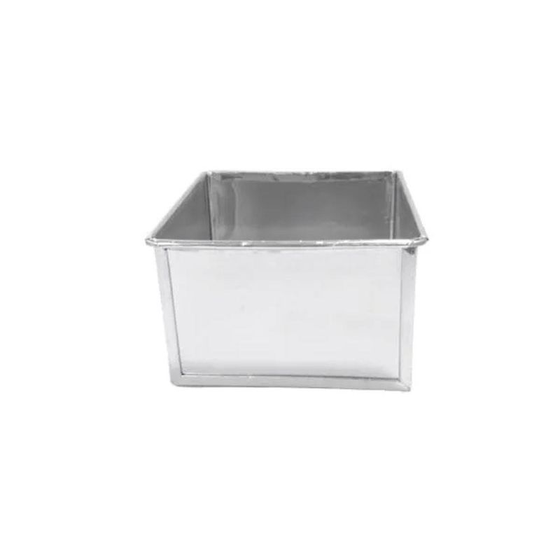 Forma de Alumínio Quadrada P/ Bolo C/ Fundo Falso 15x15x10 Alumínio Circular (01 unidade)