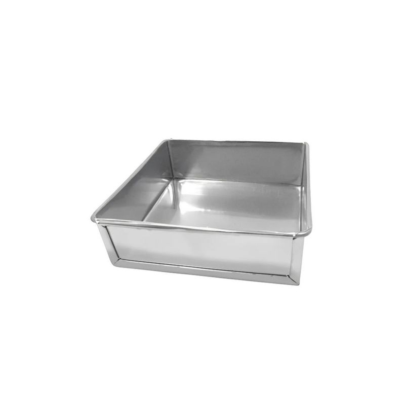 Forma de Alumínio Torta Quadrada C/ Fundo Falso15x15x5 Alumínio Circular (01 unidade)