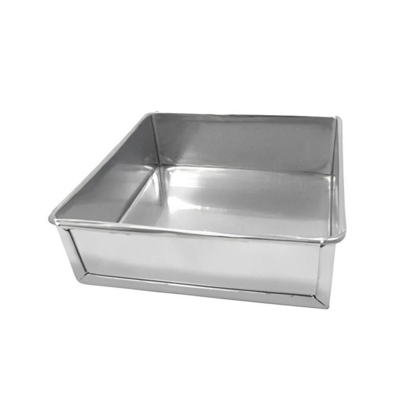 Forma de Alumínio Torta Quadrada C/ Fundo Falso 25x25x5 Alumínio Circular (01 unidade)