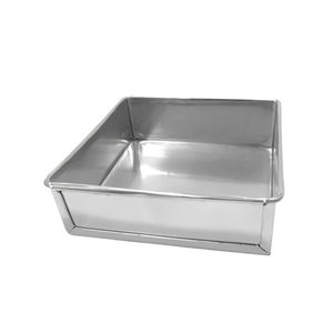Forma de Alumínio Torta Quadrada C/ Fundo Fixo 30x30x5 Alumínio Circular (01 unidade)
