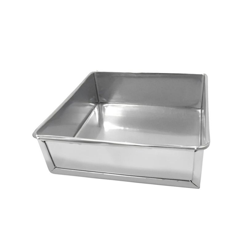 Forma de Alumínio Torta Quadrada C/ Fundo Fixo 30x30x5 Alumínio Circular (01 unidade)