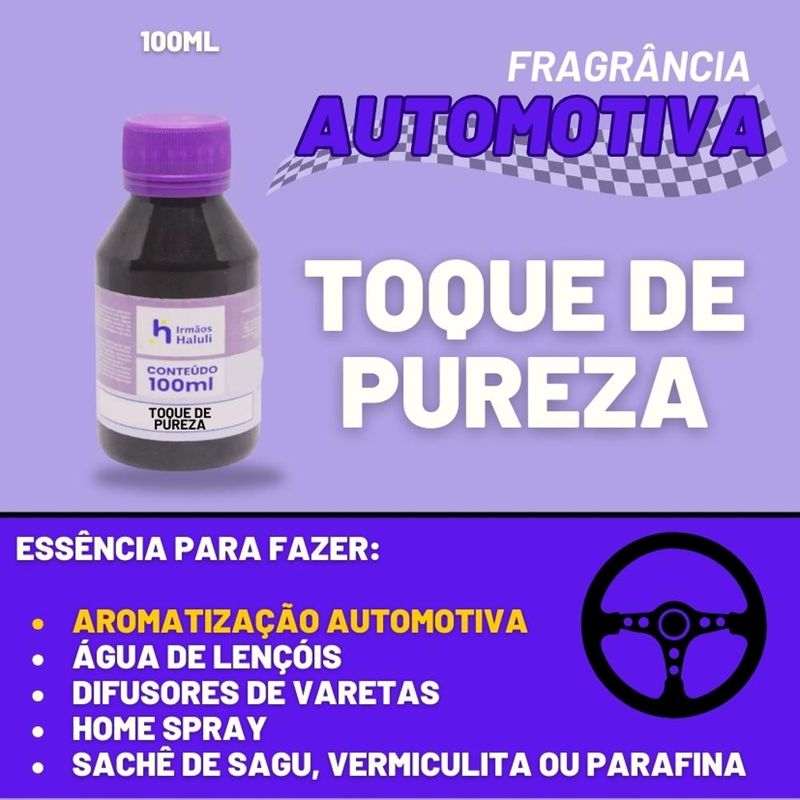 Essência Auto Toque de Pureza para Ambiente e Difusor Linha Lilás Irmãos Haluli (100ml)