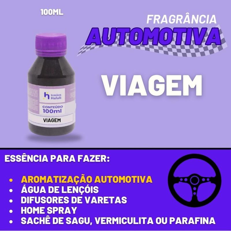 Essência Auto Viagem para Ambiente e Difusor Linha Lilás Irmãos Haluli (100ml)