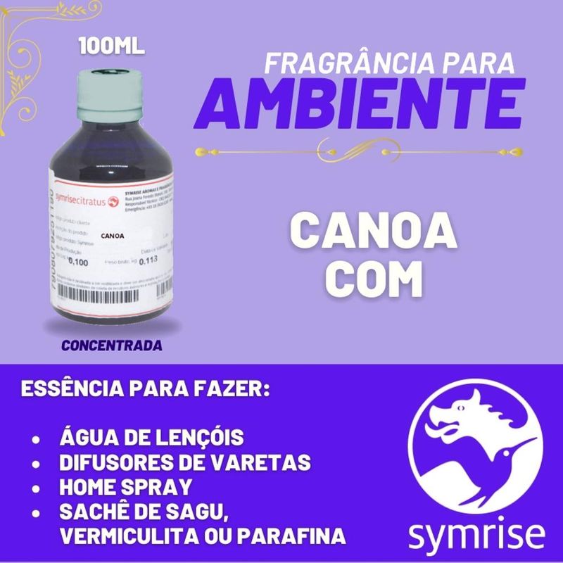 Essência Concentrada Canoa para Ambiente Symrise Citratus (100ml)