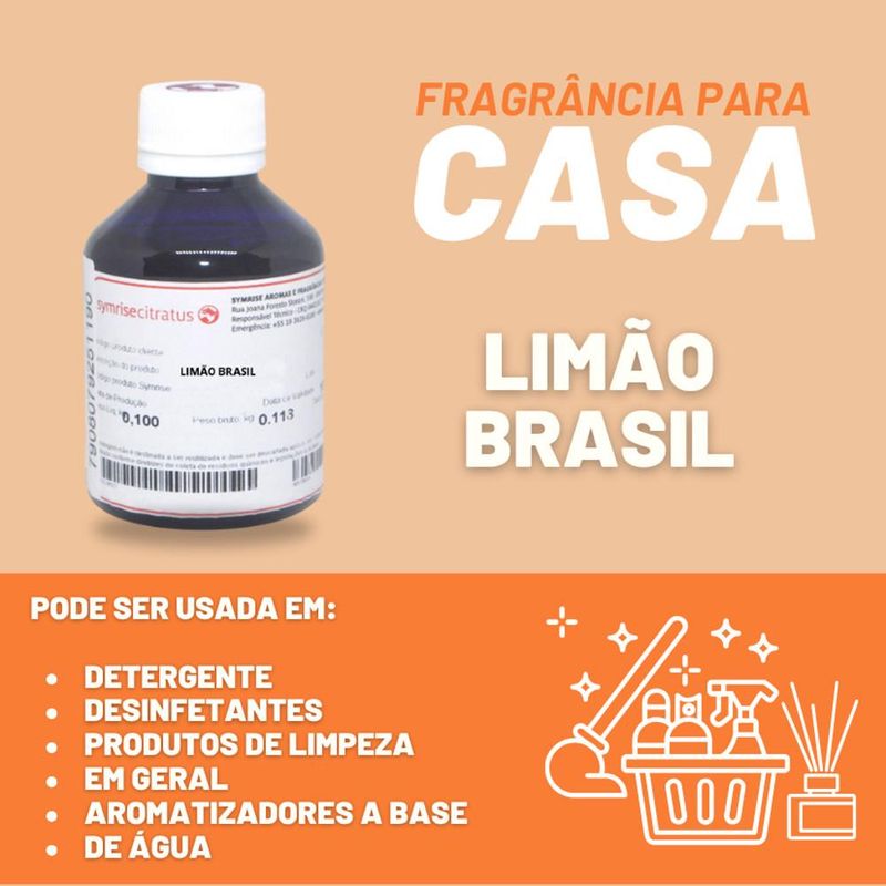 Essência Limão Brasil para Domissanitários Symrise Citratus (100ml)