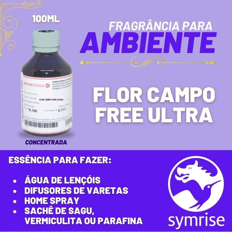 Essência Concentrada Flor Campo Free Ultra para Ambiente Symrise Citratus (100ml)