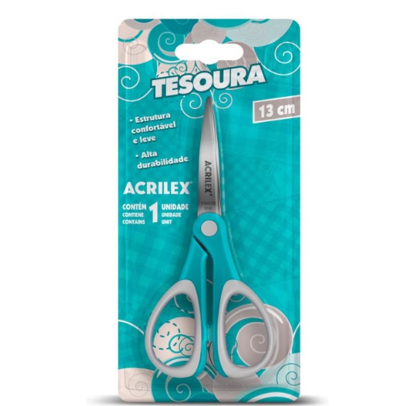 Tesoura Multiuso 13cm Ref. 22555 Verde Acrilex (01 unidade)
