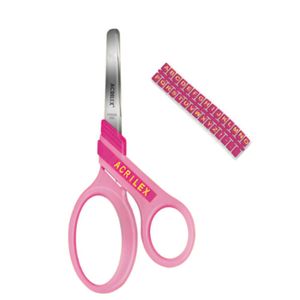 Tesoura Escolar C/ Kit Alfabeto 14cm Ref. 22543 Rosa Acrilex (01 unidade)