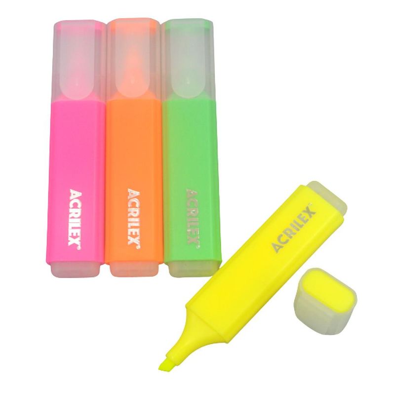 Marca Texto Chanfrado Fluorescente 5mm Acrilex (01unidade)-verde